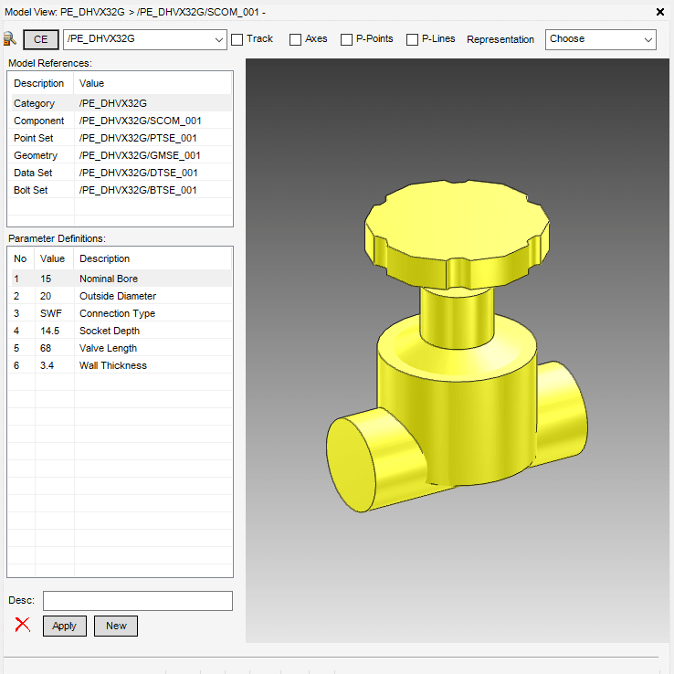 E3D PDMS Libraries, E3D PDMS Category & Specification